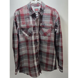 Wrangler Men's Long Sleeves Shirts Snap Button Regular Fit Medium Red Black Gray
